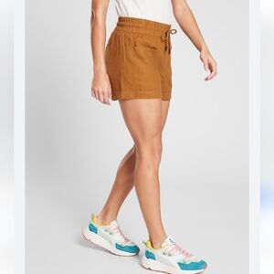 Athleta Cabo Linen Short Toasted Ochre Linen Shorts 0